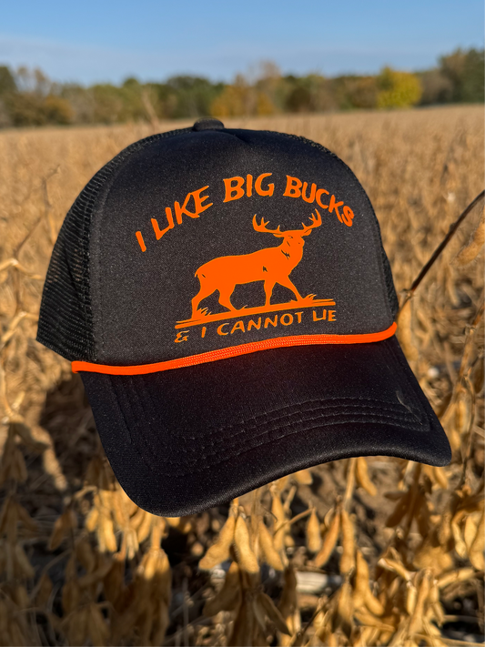 Trucker Hat Black- Big Bucks